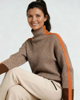 Vera™ | Trui met hoge kraag en contrasterende strepen